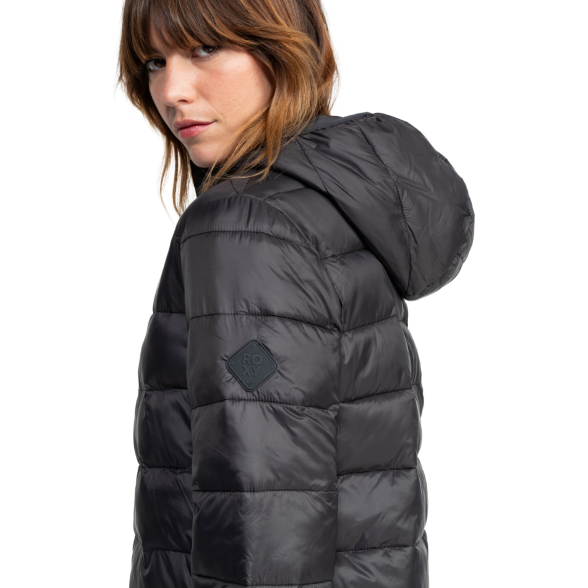2026 Roxy Mujer Wind Bliss Chaqueta Acolchada Con Capucha, Ligera Y Plegable ERJJK03691 - Phantom